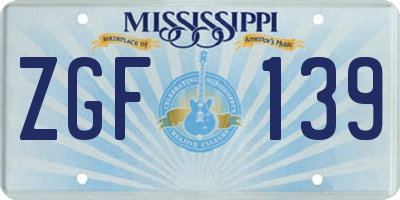 MS license plate ZGF139