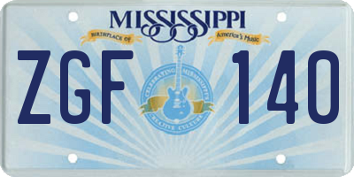 MS license plate ZGF140