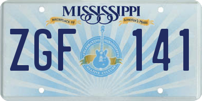 MS license plate ZGF141
