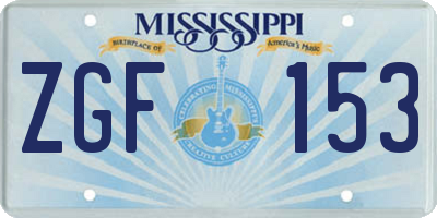 MS license plate ZGF153