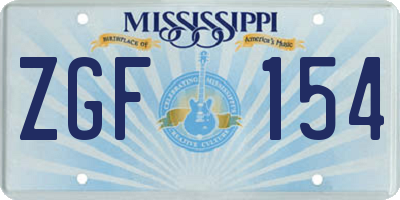 MS license plate ZGF154