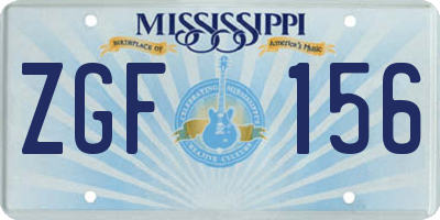 MS license plate ZGF156