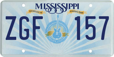 MS license plate ZGF157
