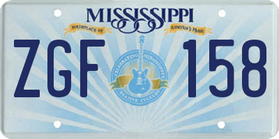 MS license plate ZGF158