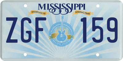 MS license plate ZGF159