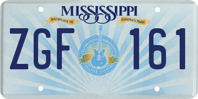 MS license plate ZGF161