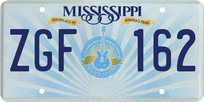 MS license plate ZGF162