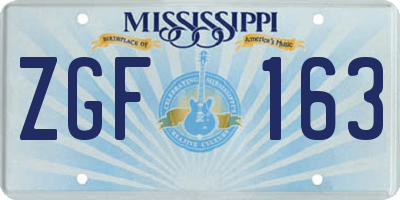 MS license plate ZGF163