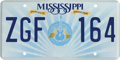 MS license plate ZGF164