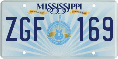 MS license plate ZGF169