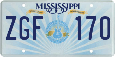 MS license plate ZGF170