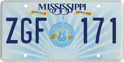 MS license plate ZGF171
