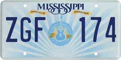 MS license plate ZGF174