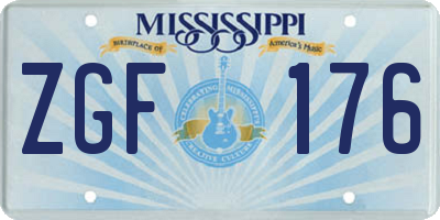 MS license plate ZGF176