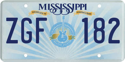 MS license plate ZGF182