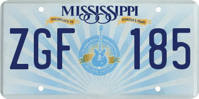 MS license plate ZGF185