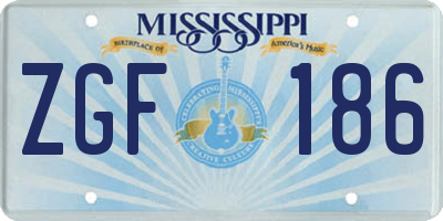 MS license plate ZGF186