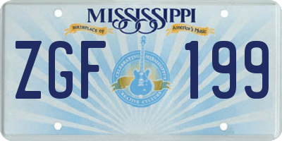 MS license plate ZGF199