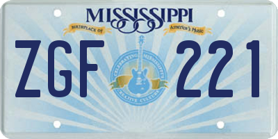MS license plate ZGF221