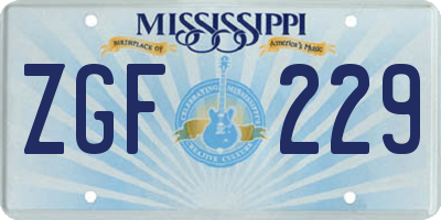 MS license plate ZGF229