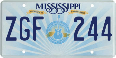 MS license plate ZGF244