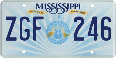 MS license plate ZGF246
