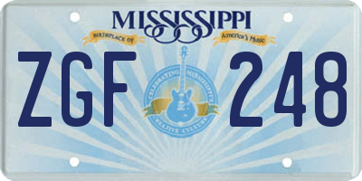 MS license plate ZGF248