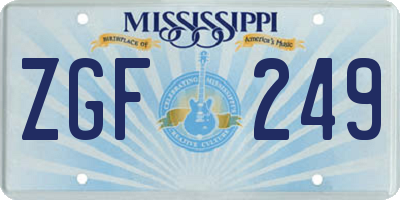 MS license plate ZGF249