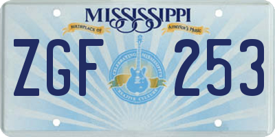 MS license plate ZGF253