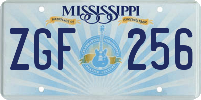 MS license plate ZGF256