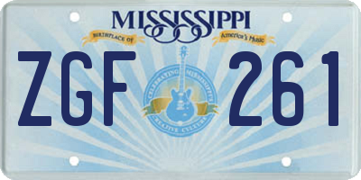MS license plate ZGF261