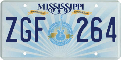 MS license plate ZGF264