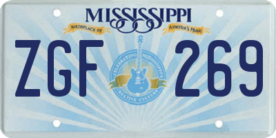 MS license plate ZGF269