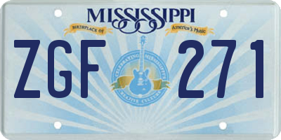 MS license plate ZGF271