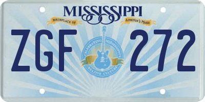 MS license plate ZGF272