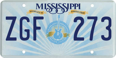 MS license plate ZGF273