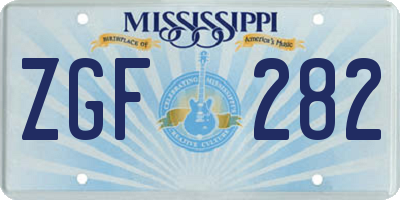 MS license plate ZGF282