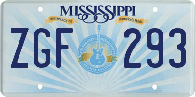 MS license plate ZGF293