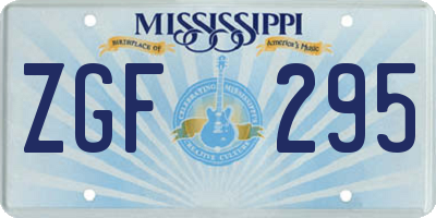 MS license plate ZGF295