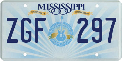 MS license plate ZGF297
