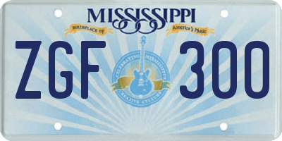 MS license plate ZGF300