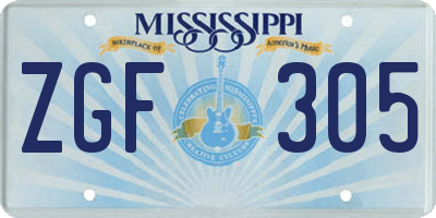 MS license plate ZGF305