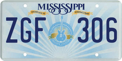 MS license plate ZGF306
