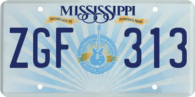 MS license plate ZGF313