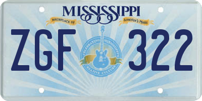 MS license plate ZGF322