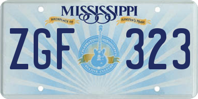MS license plate ZGF323