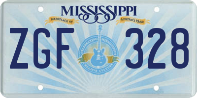 MS license plate ZGF328