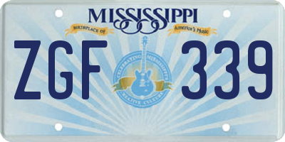 MS license plate ZGF339