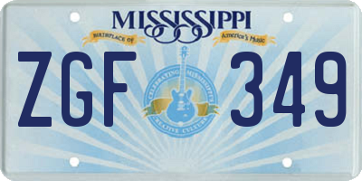 MS license plate ZGF349