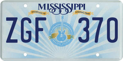 MS license plate ZGF370